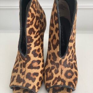 Seven7 Animal Print Peep Toe Heeled Boots